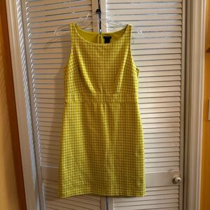 Yellow Patterned fully lined Sleeveless Dress